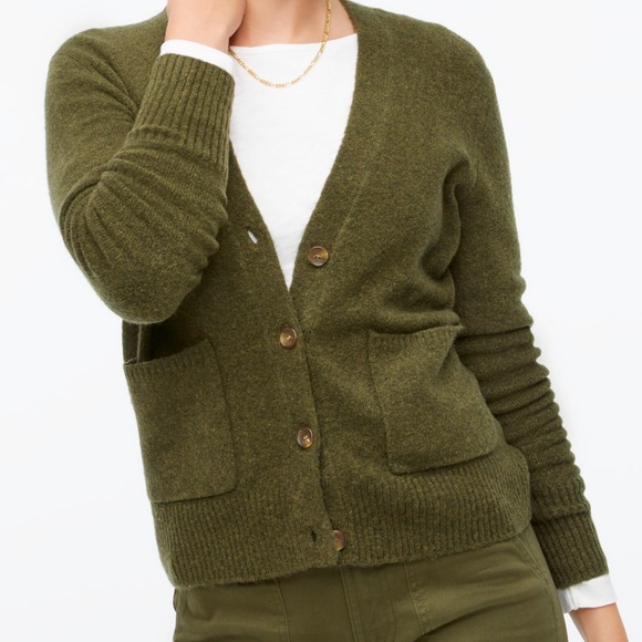 J. Crew Sweaters - J. Crew | Green V-Neck Cardigan Sweater in Extra-Soft Yarn
